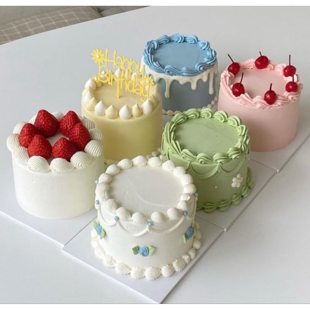 

Mini Cake Ultah D 12cm / Simple Design / Kue Ulang Tahun Mini Cute