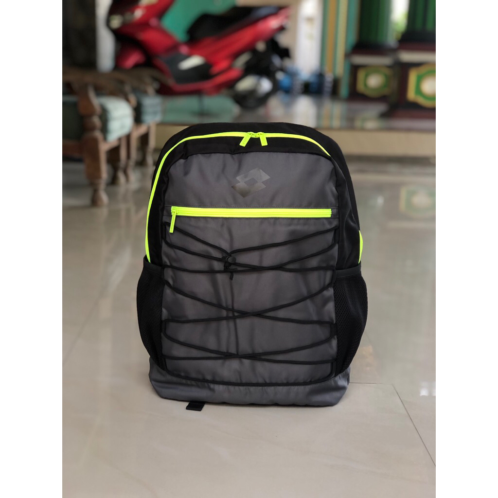 Tas ransel lotto backpack black green original resmi