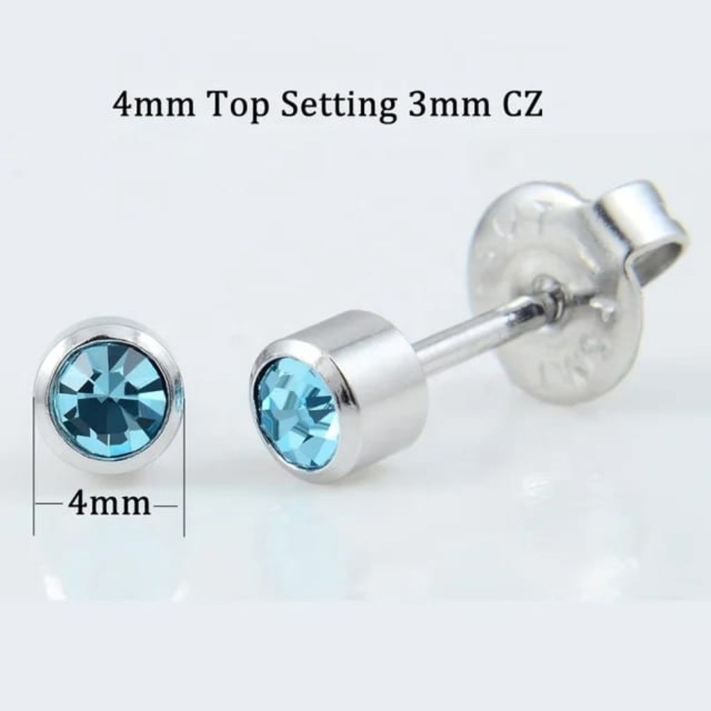 Anting Tindik Stainless / Anting Permata / Anting Tembak