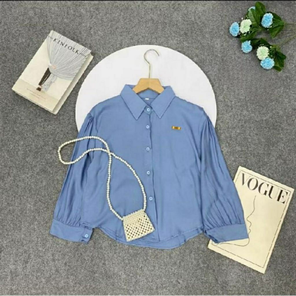 KEMEJA CROP POLOS BAHAN RAYON TWILL PREMIUM