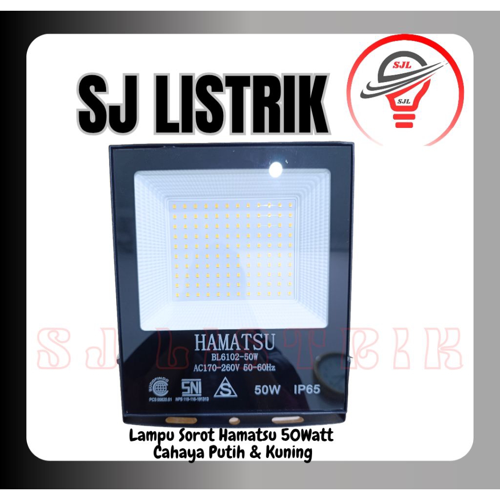 Lampu Sorot Hamatsu 50Watt/260V/Cahaya Putih & Kuning
