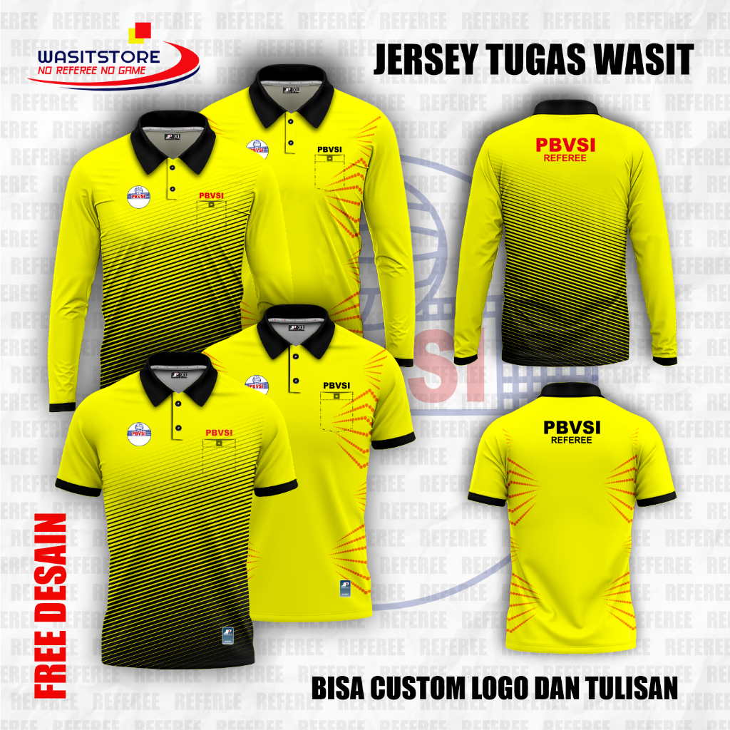 JERSEY WASIT VOLI / VOLLY PRINTING PREMIUM BAJU POLO ( PBVSI - PBVSI REFEREE )