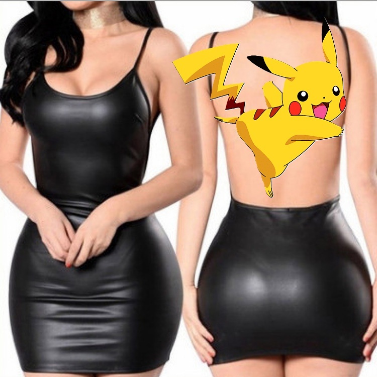 [oddsolshop] pekanbaru/Lingerie Set (Dress, CD) Model Babydolls Dress Latex Simple Backless - 615