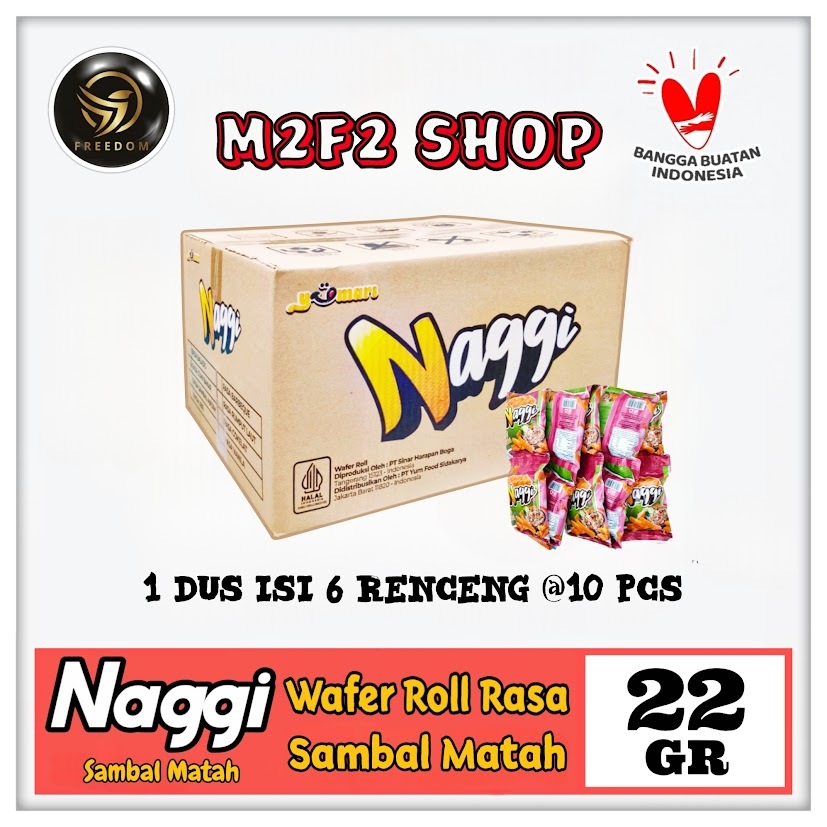 

Snack Naggi Wafer Roll Rasa Sambal Matah Sachet - 22 gr (Kemasan Karton)