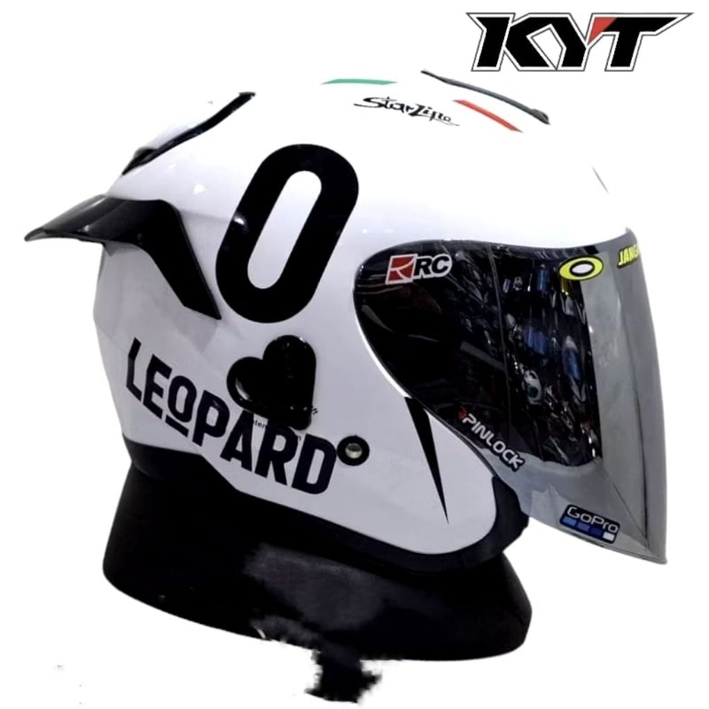 Helm Halface KYT Kyoto 100%Original Paket Ganteng Leopard