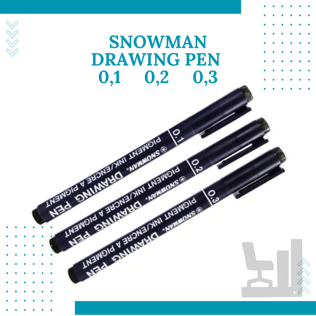 

(1 pcs) SNOWMAN Drawing Pen 0,1 | 0,2 | 0,3 | Bolpen menggambar