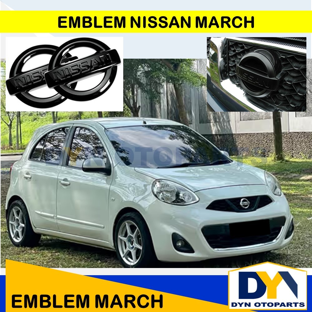 DYN263- NISSAN MARCH , EMBLEM Depan Belakang SET NISSAN MARCH , Emblem, Sticker, Logo Lambang NISSAN
