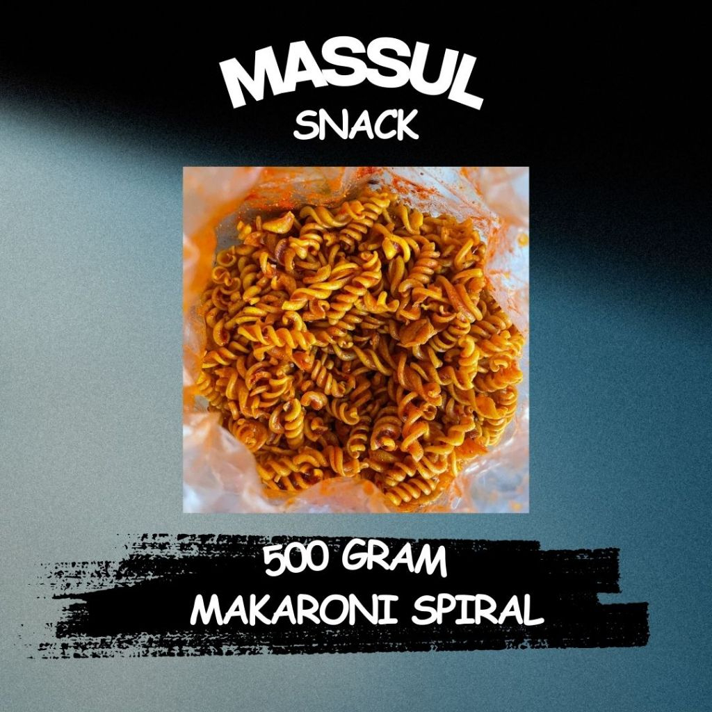 

[500 gram] Cemilan Makaroni Spiral Pedas Kering Kriuk Murah