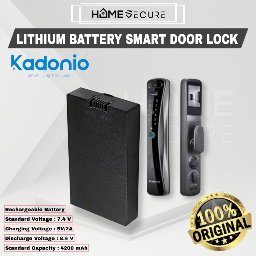 Baterai Smart Door Lock 4200 mAh Untuk Kadonio Smart Lock / Lithium Battery Smart Lock 3D Face / Bat