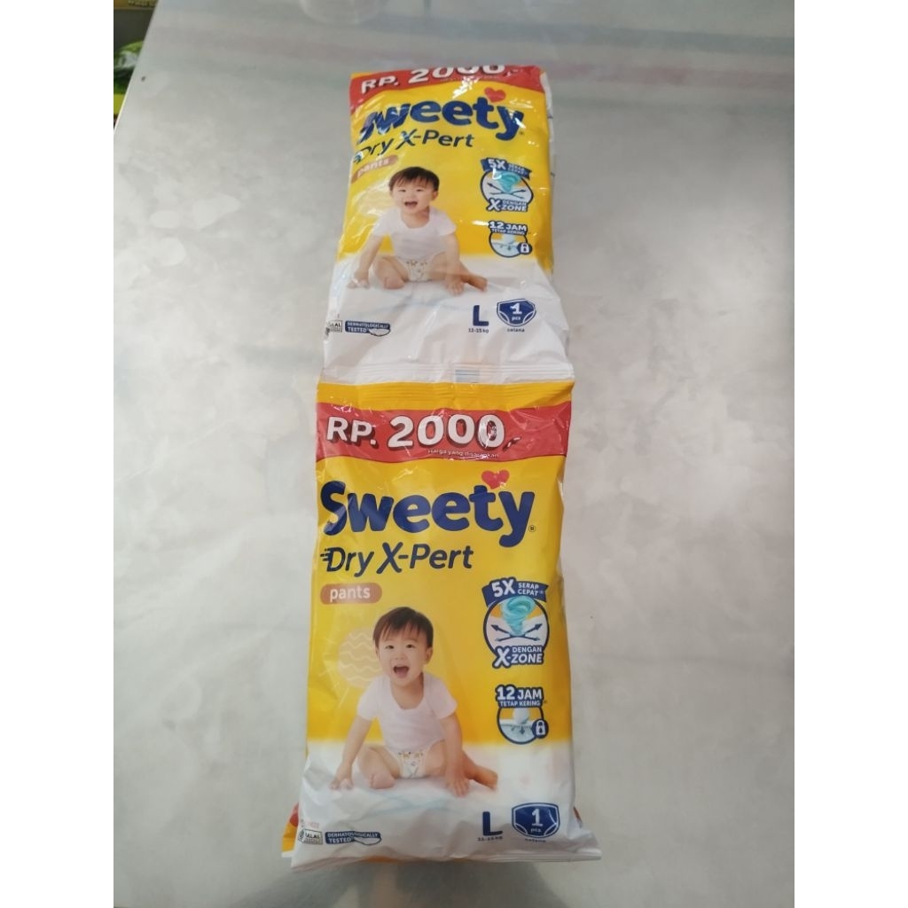 pempres popok sweety ukuran L 1 renceng isi 6 pcs