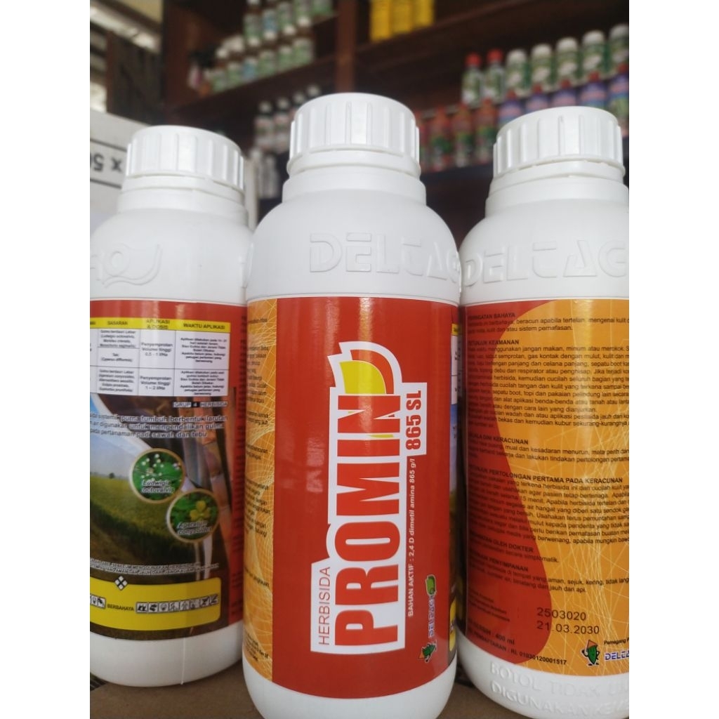 PROMIN 865SL original 100% 400ml Herbisida gulma Berdaun lebar, teki, golongan rumput