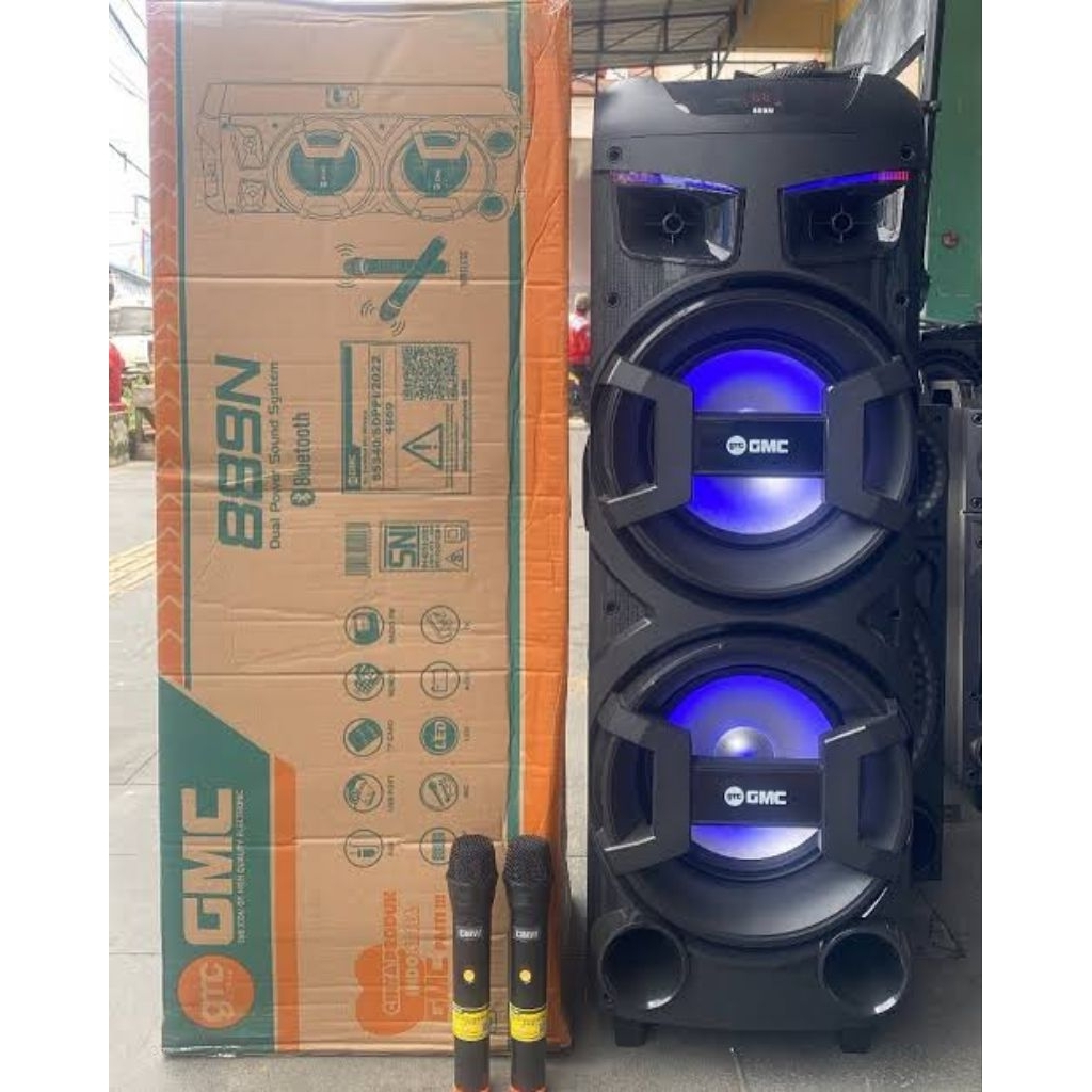 Speaker Bluetooth Portable GMC 889N | 2x10 inch Woofer