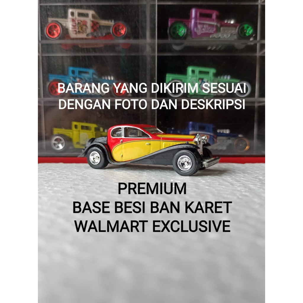 Hot Wheels Premium 37 Bugatti 1932 Type 50 HW Auto Milestones 2002 WALMART EXCLUSIVE Base Besi Ban K