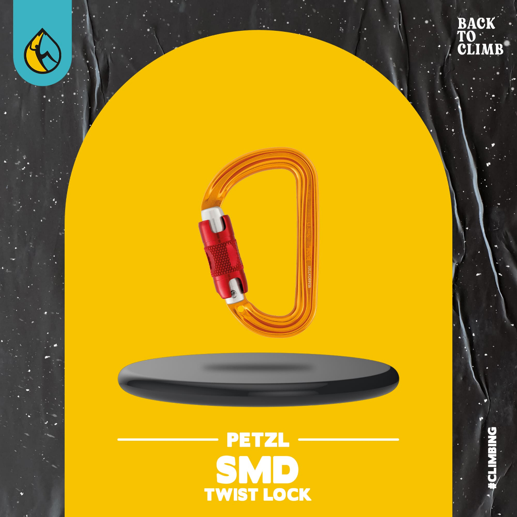 PETZL SMD Twist‑Lock Carabiner Original – Ultralight Autolocking Safety Climbing