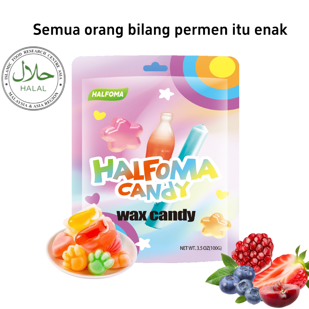 

Permen lilin halal, rasa jus asam manis, camilan lucu peringkat #1, gratis ongkos kirim