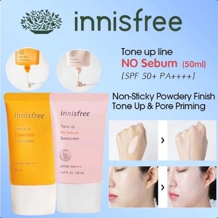 Innisfree Sunscreen 50ml / Innisfree Intensive Triple Shield Sunscreen SPF50+ PA++++ / Innisfree Ton