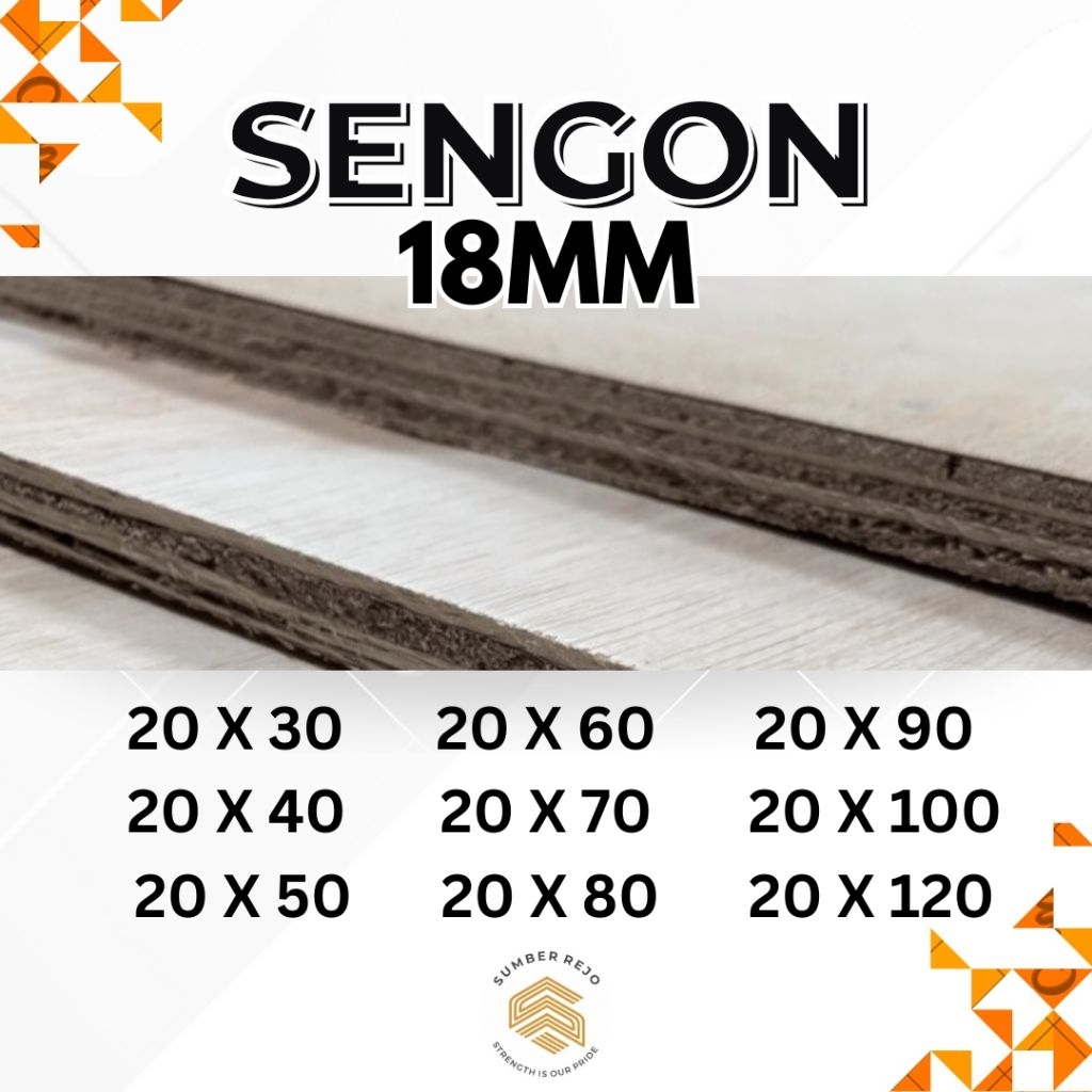 triplek sengon ukuran tebal 18mm lebar 20cm. custom