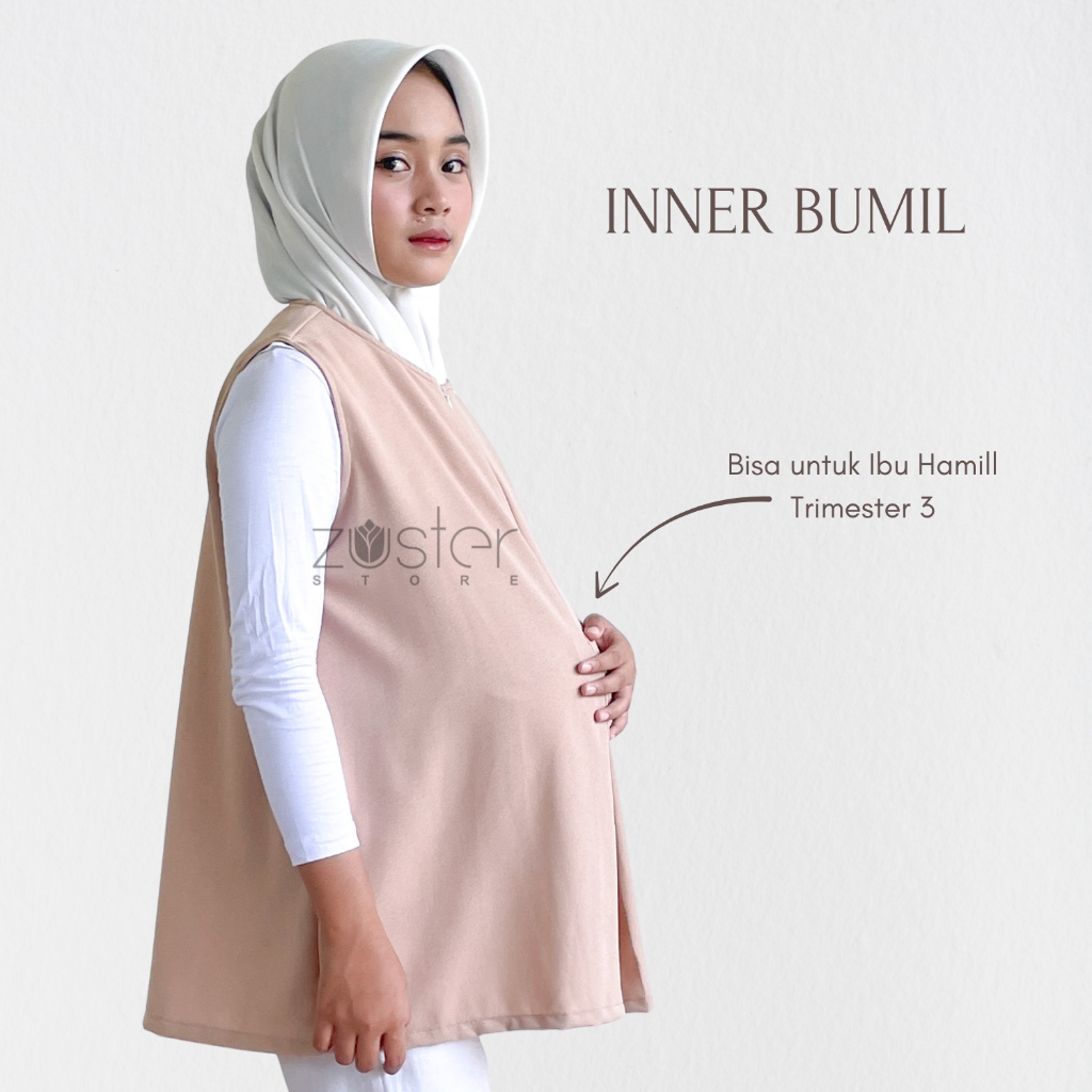 Moms_Syafa Inner Busui Bumil Jumbo Resleting Depan Atasan Tanpa Lengan LXxl Bahan Lady Zara Nyaman