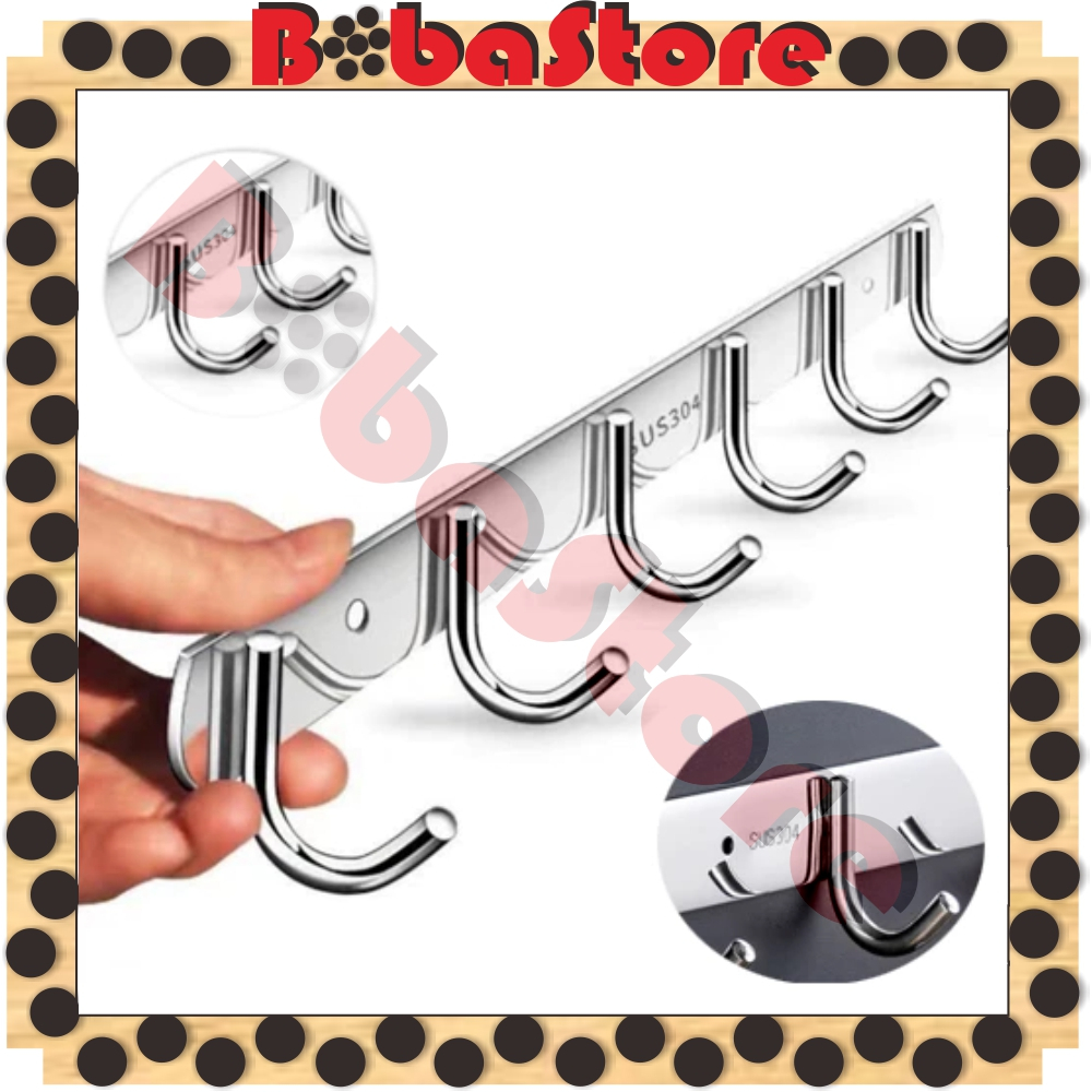 BOBASTORE Kapstok Stainless Steel Anti Karat / Gantungan Baju Hook Kait Kamar Mandi R1294