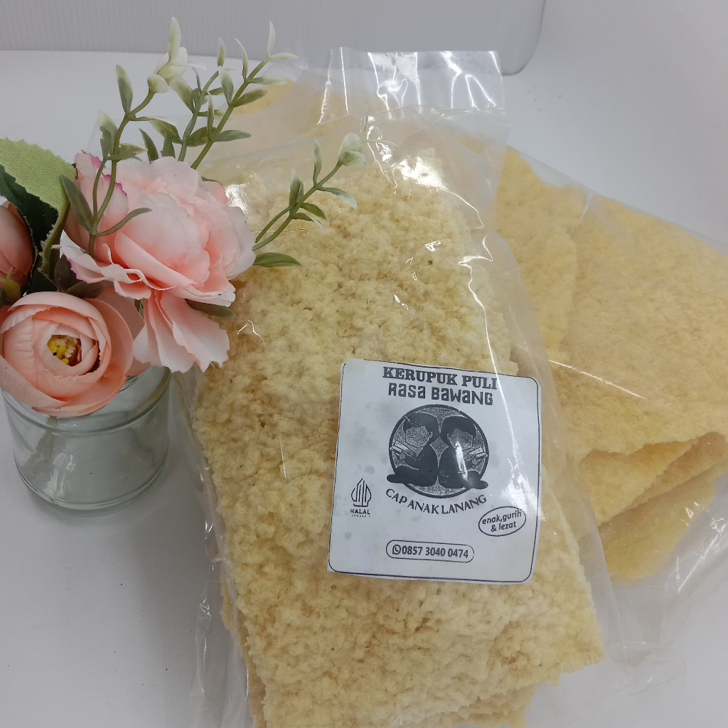 

Kerupuk Puli Matang / Kerupuk Puli Beras Rasa Bawang Cap Anak Lanang