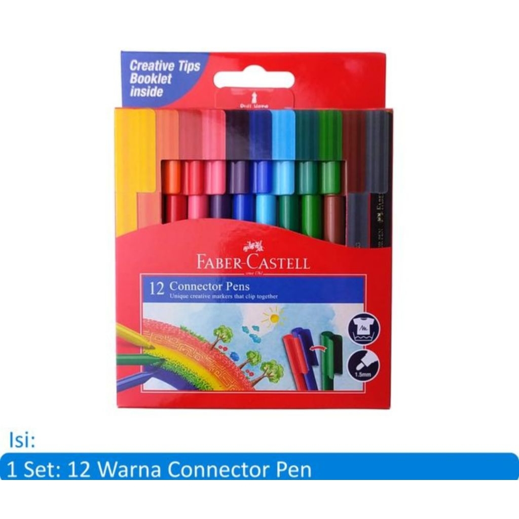 

Faber Castell Connector Pen Spidol Warna Kreatif - 12 Warna