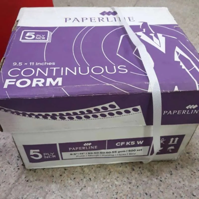 

Continuous Form 5 Ply PAPERLINE K5 Warna CF K5 W Kertas Komputer & K5 WARNA PRS