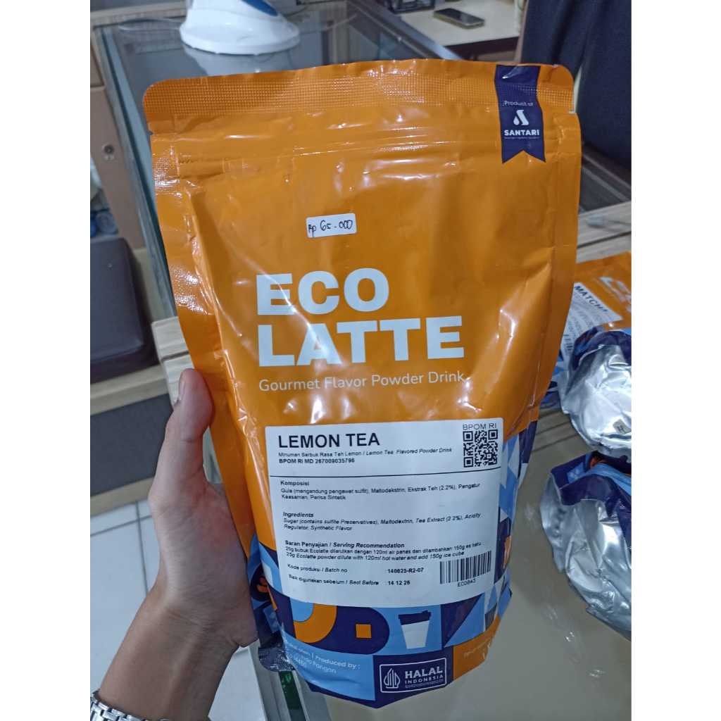 

ECO LATTE 1KG LEMON TEA PREMIUM POWDER DRINK MINUMAN ENAK HALAL BPOM/ECO LATTE POWDER DRINK KEMASAN 1KG