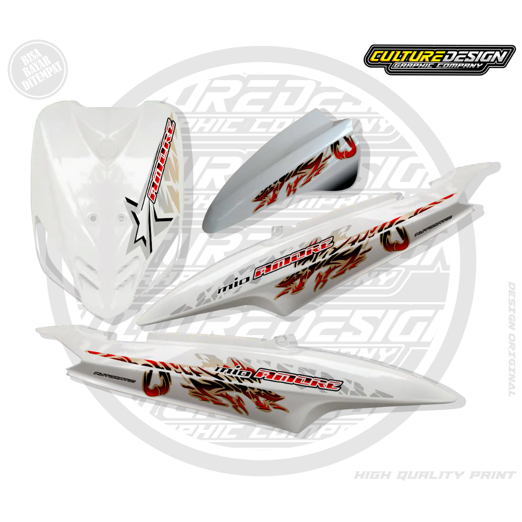Striping transparan mio sporty & smile motif dragon viral thailand elegant keren sticker motorcycle