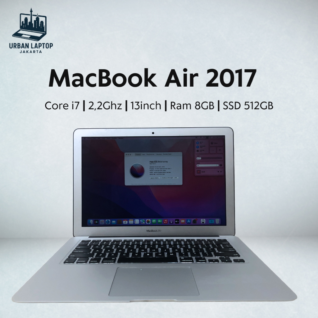 MacBook Air 2017 | A1466 | 2,2Ghz | 13inch | core i7 | 8/512GB | OS bisa request | minus cover penyo