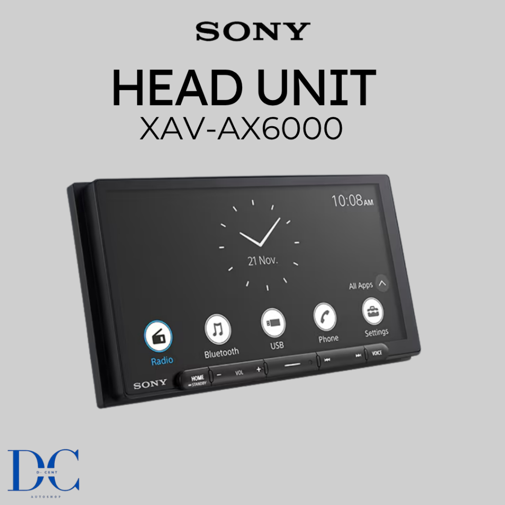 Head Unit Digital Mobil SONY XAV-AX6000 - 7 Inch - Wireless Apple CarPlay or Android Auto - Head Uni