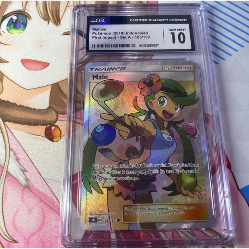 Kartu Pokemon TCG ID Indonesia SM AS1a Malo / Mallow SR CGC 10 PSA