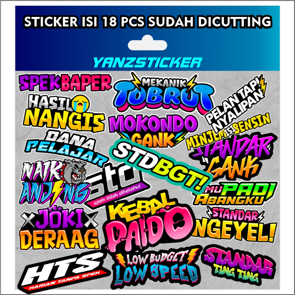 

Stiker Pack Racing Kata Kata Viral Mekanik Tobrut HTS Kebal Paido Low Budget Low Speed Standart Gank