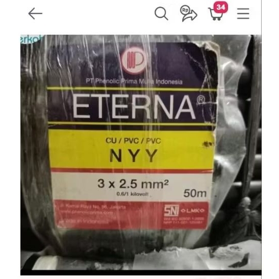 kabel Eterna NYY 3x2,5 @50M