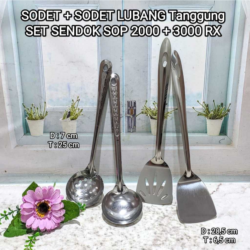 SODET SET SENDOK SOUP / SENDOK SET + SPATULA SODET LURUS & LUBANG TANGGUNG BAHAN TEBAL
