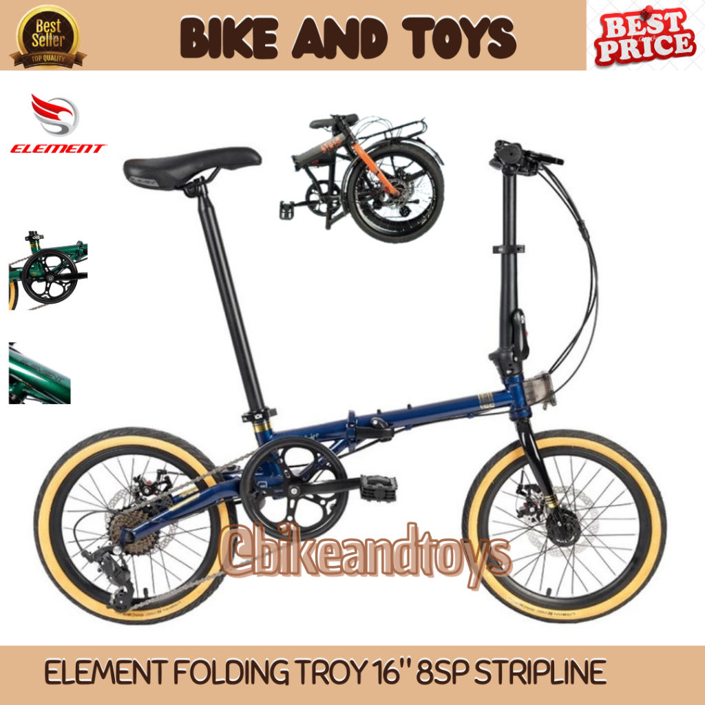 ELEMENT FOLDING TROY 16" 8SP STRIPLINE - ORIGINAL BY ELEMENT - TERLARIS PRODUK - SEPEDA LIPAT ANAK