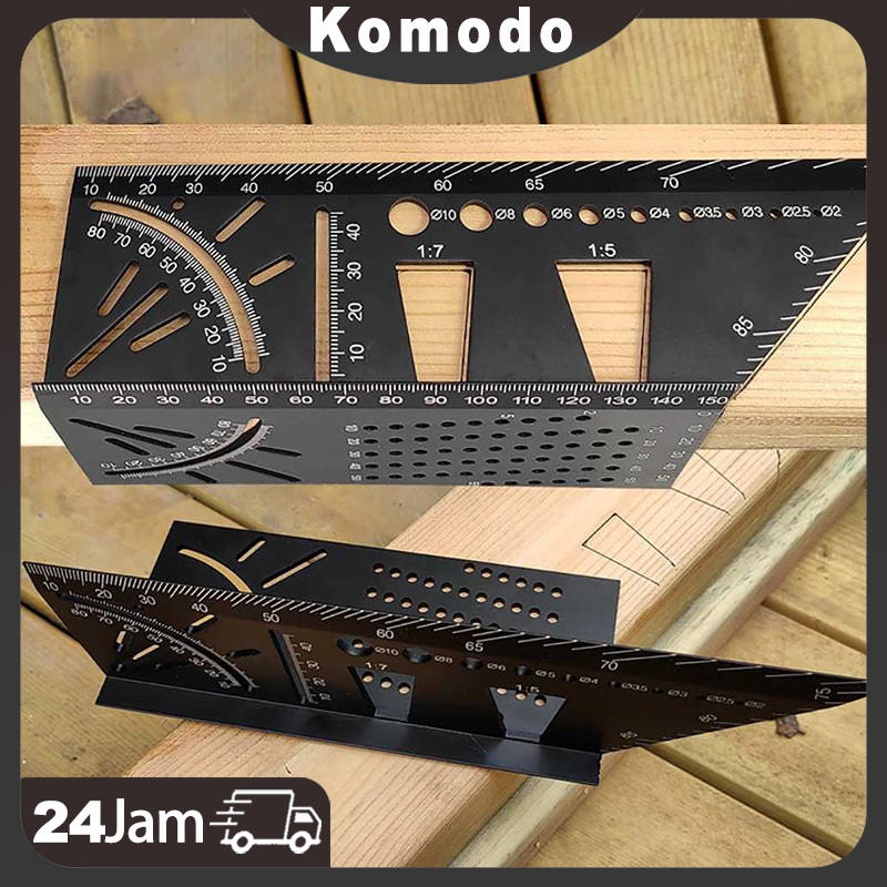

Penggaris siku tukang mitre 3D Penggaris Penggaris Kayu 3D Mitre Angle Speed Square Siku marking Line 3D ALUMINIUM