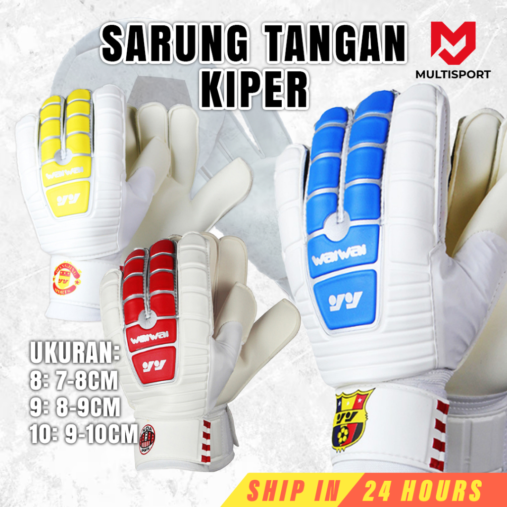 Sarung Tangan Kiper Sepak Bola - Sarung Tangan Goalkeeper Latex Anti-Slips dan Tahan Lama