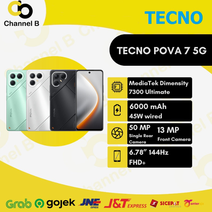 Tecno Pova 7 5G Smartphone ( Ram 8GB + Rom 128GB | Ram 8GB + Rom 256GB ) - Garansi Resmi