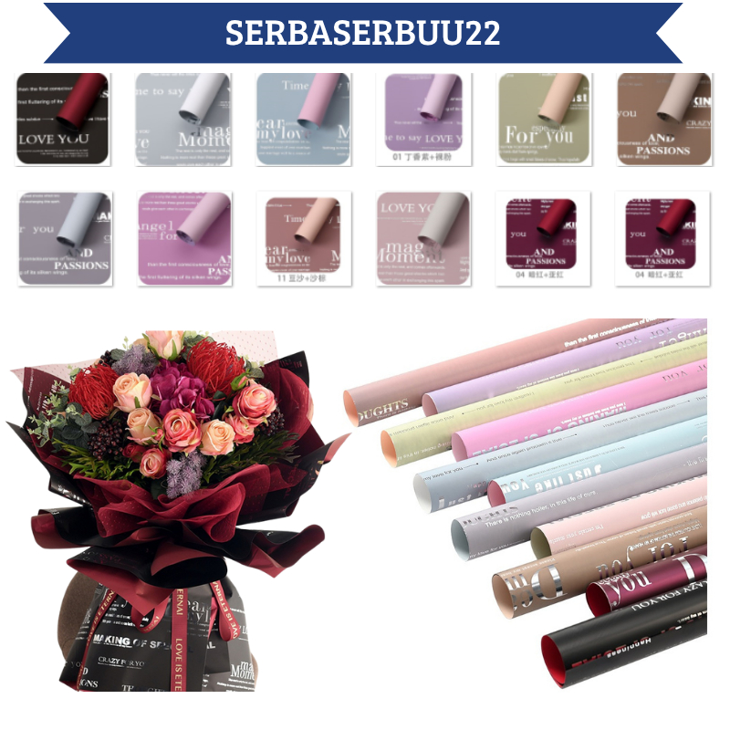

Kertas Buket Bunga Dua Warna Bouquet Florist Flower Wrapping Bicolor Cellophane KB032 SS22