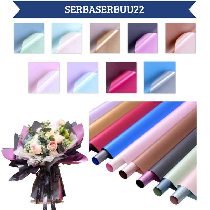 

Flower Wrapping Paper Bicollor Metalic Cellophane Keras Buket Metalik KB044 SS22