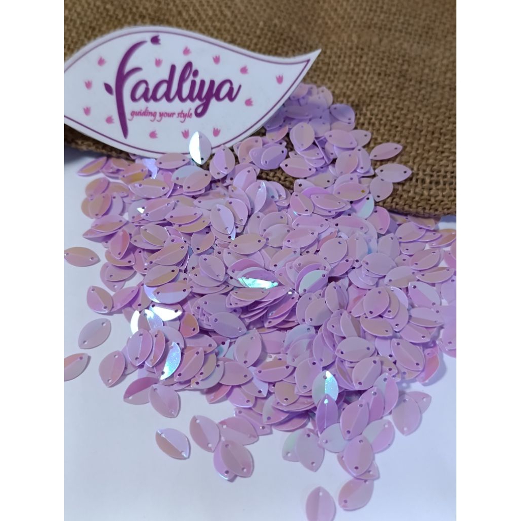 grosirPayet squin mata daun tekuk 7x12/grosir 1 pak