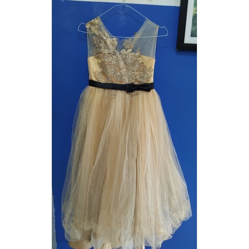 Dress Pesta Anak Gold
