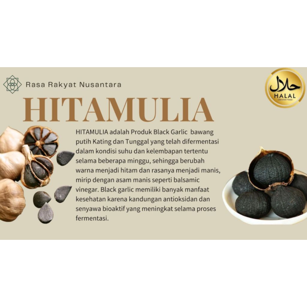 

Black Garlic Tunggal 250g Free Teh Herbal & Baby Gold - Premium - 100% Alami - Hitamulia