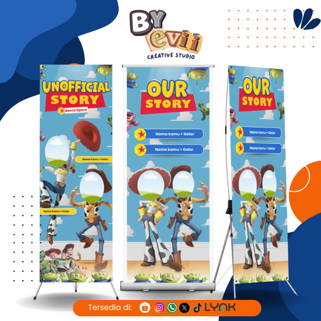BANNER WISUDA MURAH TOY STORY | DESAIN BANNER SIDANG KEKINIAN | X BANNER | BANNER SEMHAS