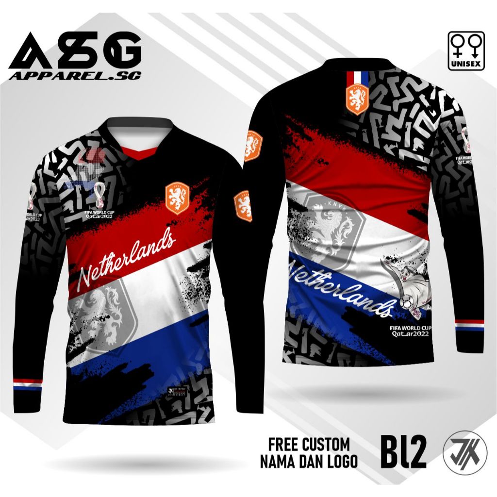 jersey belanda piala dunia 2022 qatar kaos belanda lengan panjang