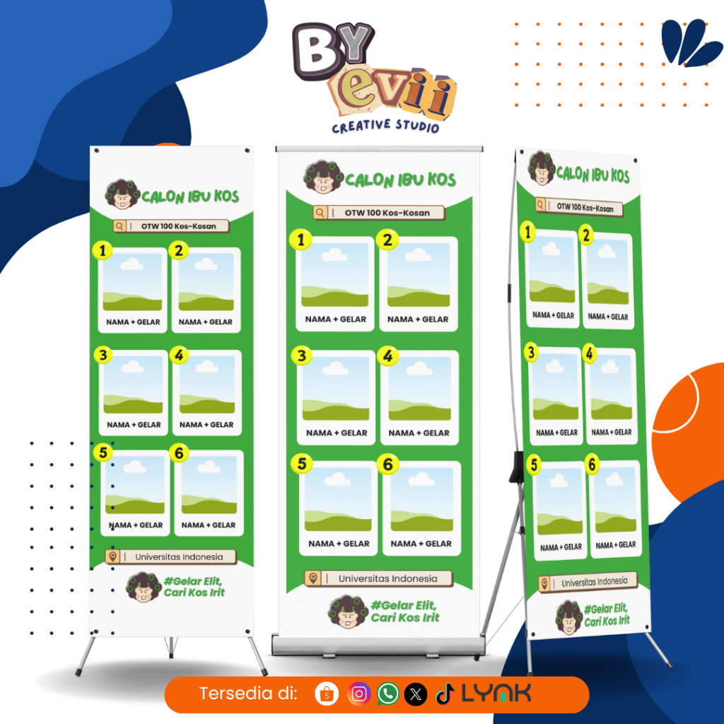DESAIN BANNER WISUDA MURAH MAMI KOS | DESAIN BANNER SIDANG KEKINIAN | X BANNER | BANNER SEMHAS
