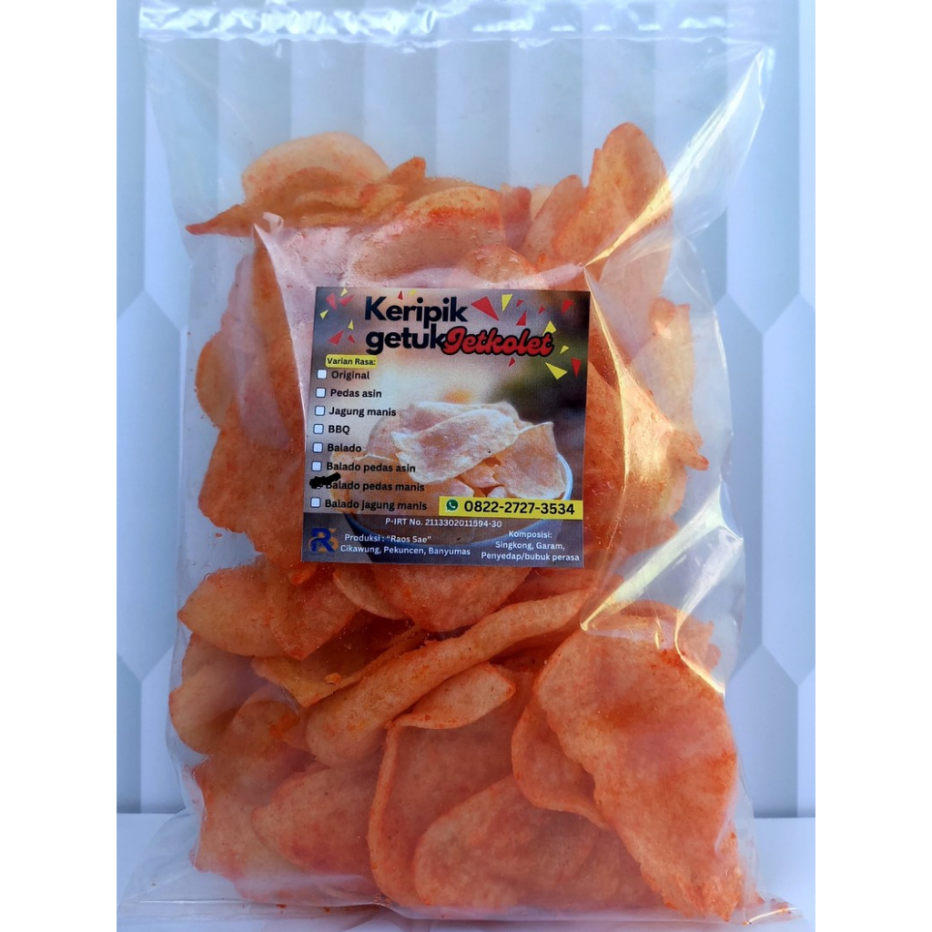 

Keripik Singkong Getuk Jetkolet Khas Magelang Balado Pedas Manis Ukuran M