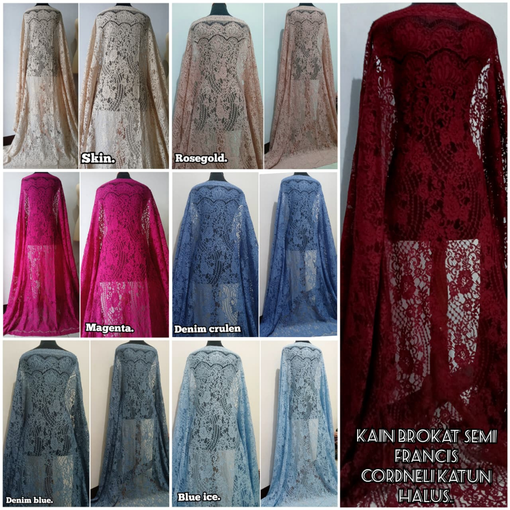 kain brokat semi francis corneli katun halus lembut,brokat kebaya bali,bakal kebaya medan