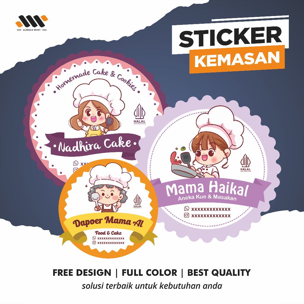 

Cetak Stiker Cromo / Label Sticker Produk Kemasan / Label Makanan Minuman + Free Cutting