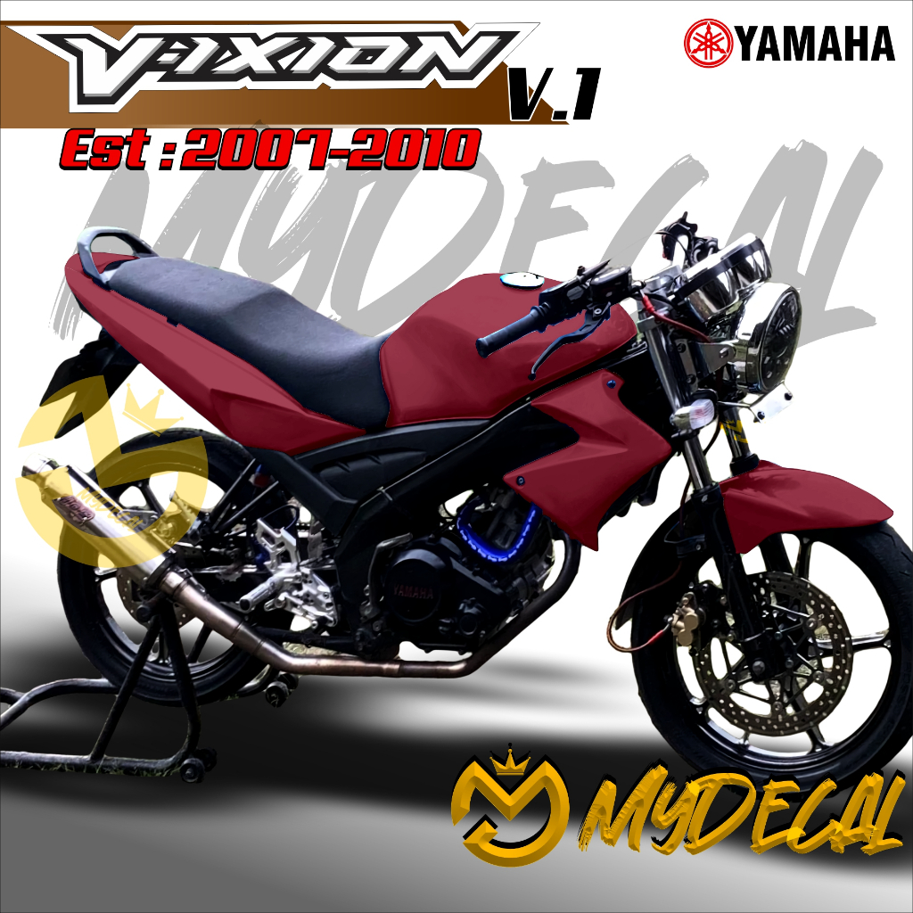 Decal Sticker Full Body Yamaha Vixion Old 2007 Variasi Polos MD07500 Desain Bisa Custom Dekal Stiker